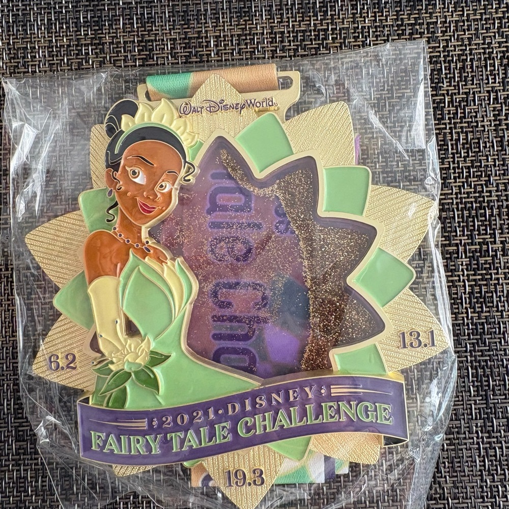 Disney Fairy Tale Challenge Medal with Green and Gold Accents